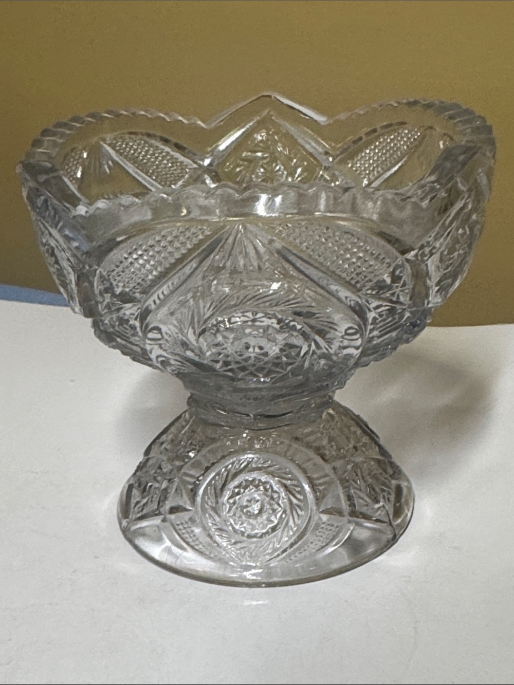 Miniature Punch Bowl Set Clear Pressed Glass EAPG Style Glassware - Picture 7 of 8